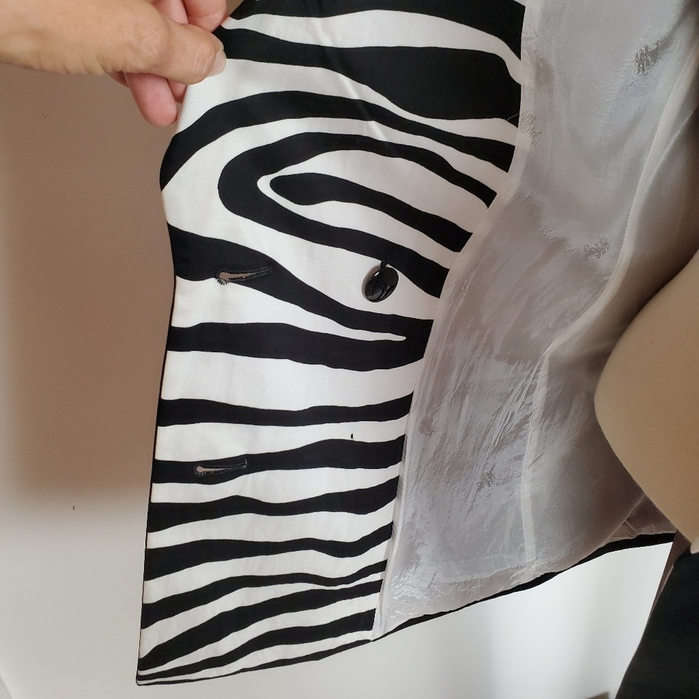 Vintage Escada Preppy 80s Like New Zebra Blazer 8 - Picture 6 of 8